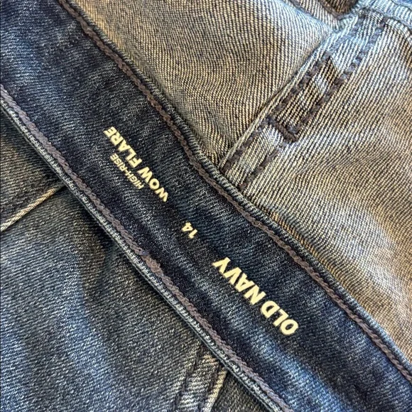 Old Navy high rise wow flare Classic Blue pocket  Jeans size 14 - Picture 5 of 8